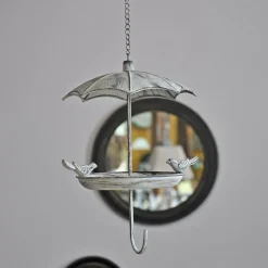 LA GRANDE PRAIRIE - Grande mangeoire oiseaux ombrelle fer à suspendre 33x29x69cm