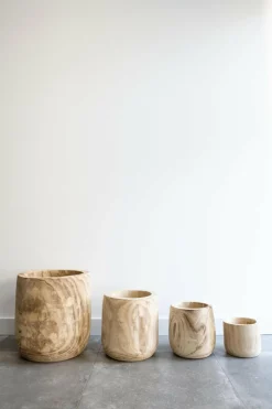 LA GREEN TOUCH - Cache-pot bois 29 cm