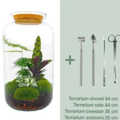 LA GREEN TOUCH - Kit terrarium diy - salen - rateau + pelle + pince + ciseaux