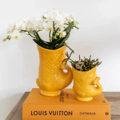 LA GREEN TOUCH - Pot décoratif fish - orange - céramique