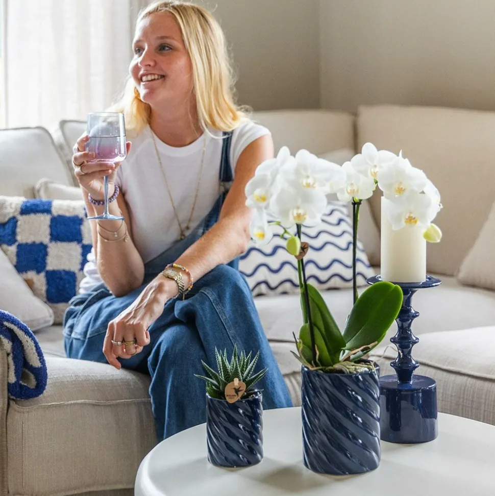 LA GREEN TOUCH - Pot décoratif candy bleu vibrant