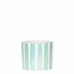 LA GREEN TOUCH - Pot décoratif painted stripe - turquoise