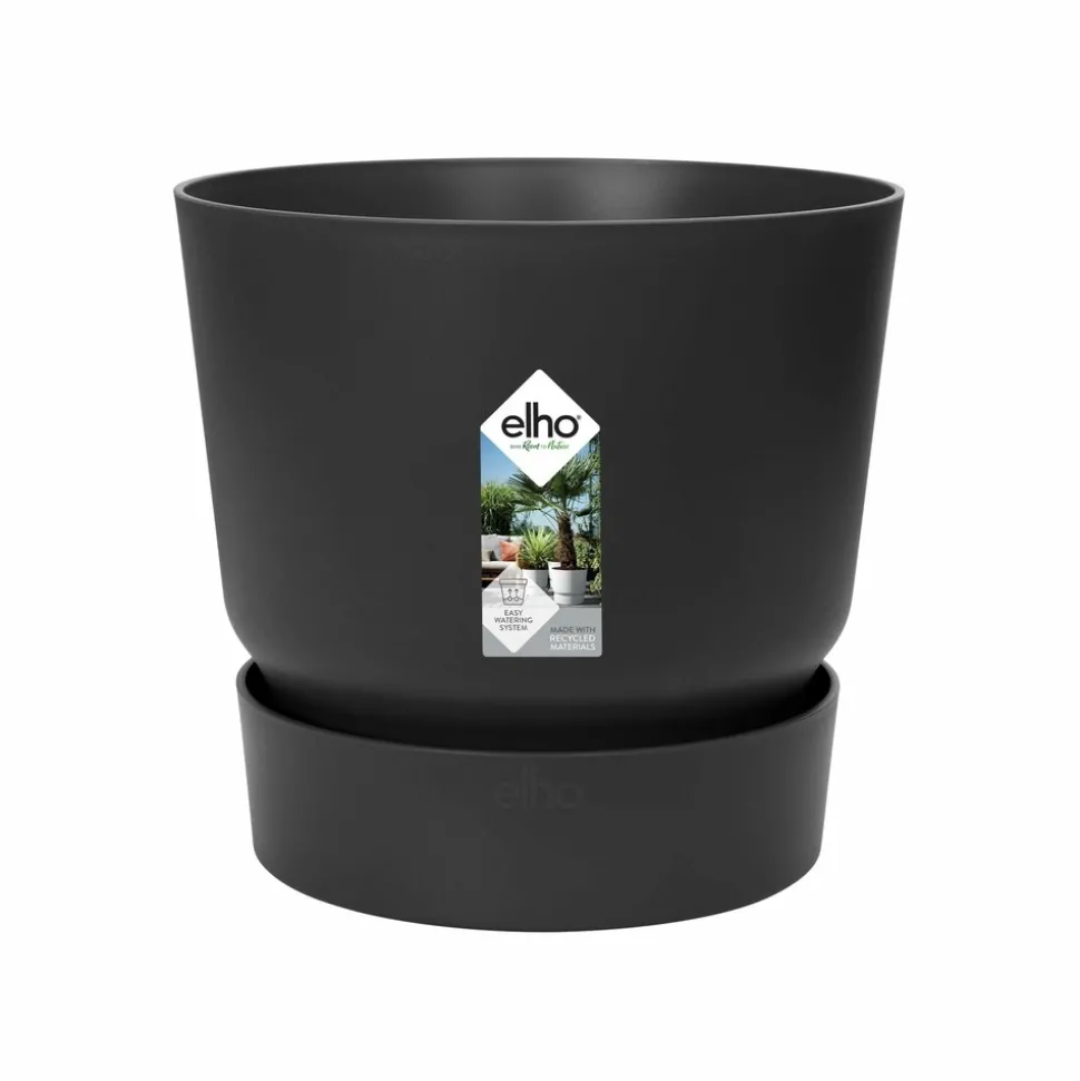 LA GREEN TOUCH - Pot elho greenville rond noir 14 cm