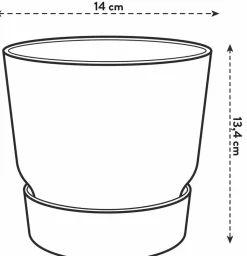 LA GREEN TOUCH - Pot elho greenville rond noir 14 cm