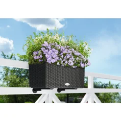 LECHUZA - Jardinière balconera cottage, coloris granit - 50x19x19cm