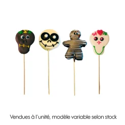 LES GOURMANDISES DE SOPHIE - Brochette Halloween Boo'chettes : guimauve enrobée de chocolat - 30g