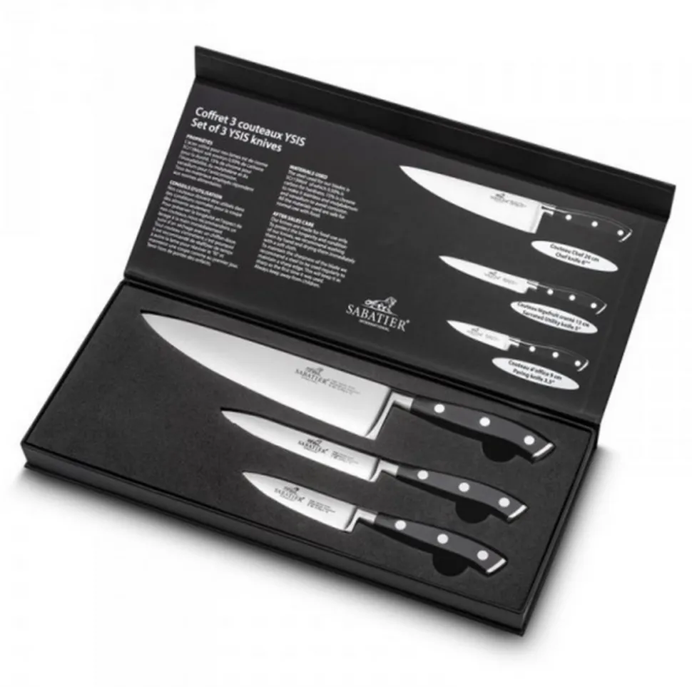 Lion sabatier coffret de 3 couteaux de cuisine - 910280