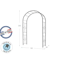 LOUIS MOULIN - Arche basics tube rond 16 vitrail - 130x40x250 cm - noir
