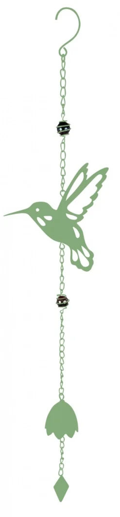 LOUIS MOULIN - Carillon en forme de colibri avec perles - vert pâle