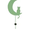 LOUIS MOULIN - Carillon en forme de chat et de lune avec perles - vert pale