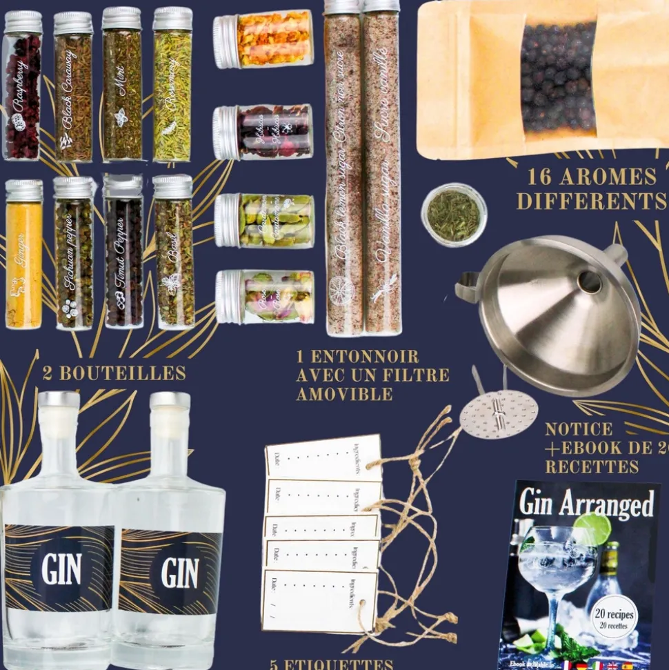 LOUISE & GASTON - Kit Aromatisation Gin arrangé DIY - Louise & Gaston
