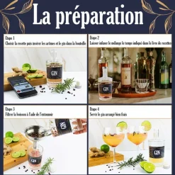 LOUISE & GASTON - Kit Aromatisation Gin arrangé DIY - Louise & Gaston