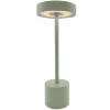 LUMISKY - Lampe de table sans fil touch led roby vert olive aluminium h30cm