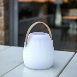 LUMISKY - Lampe enceinte bluetooth sans fil - - mini may play - h23 cm - led blanc et multicolore dimmable