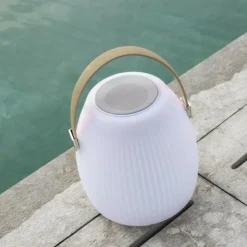 LUMISKY - Lampe enceinte bluetooth sans fil - - mini may play - h23 cm - led blanc et multicolore dimmable