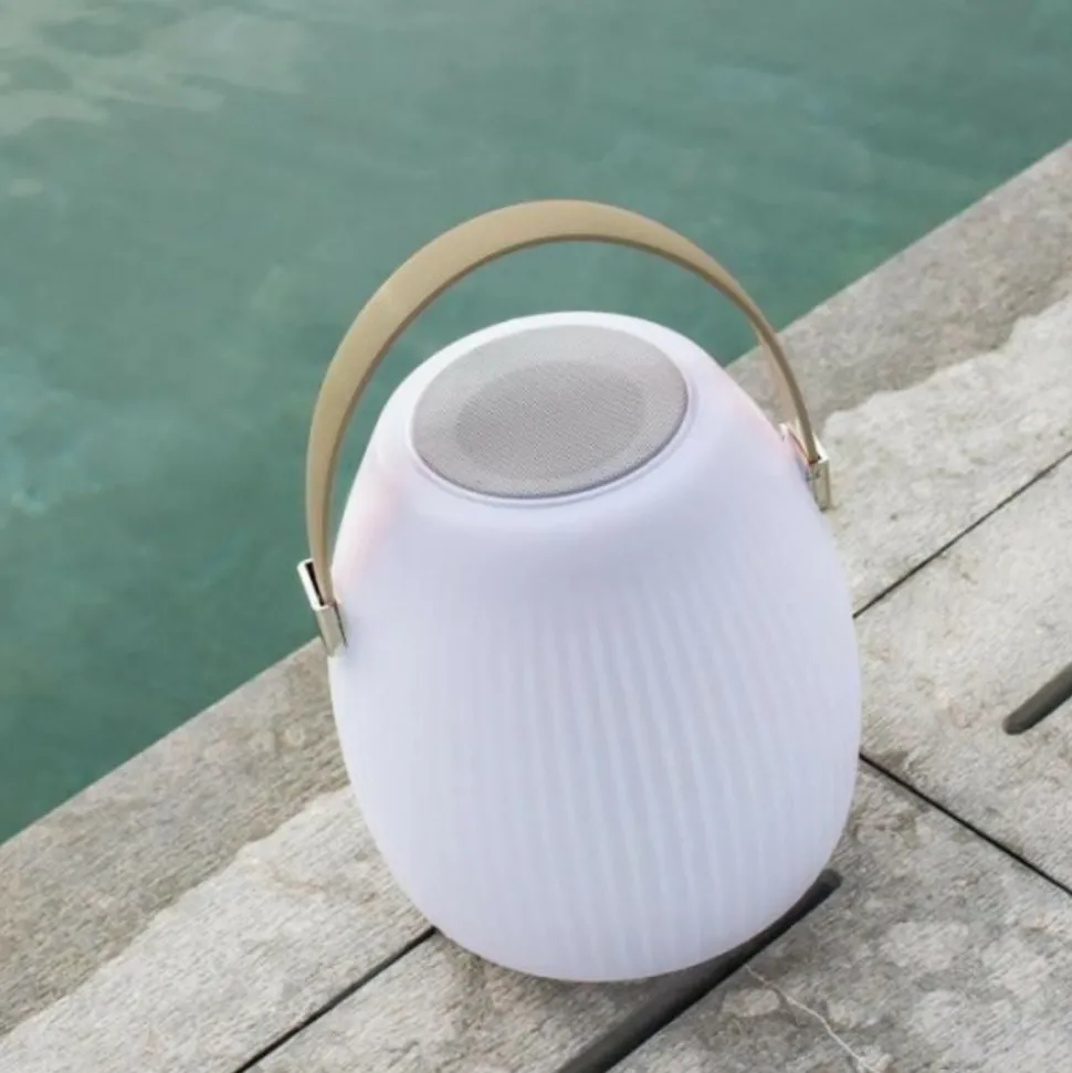 LUMISKY - Lampe enceinte bluetooth sans fil - - mini may play - h23 cm - led blanc et multicolore dimmable