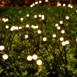 LUMISKY - Lot de 9 torches solaires 90 boules lyra noir plastique h70cm