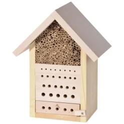 LUXUSINSEKTENHOTELS - Luxus-insektenhotels hôtel à insectes avec toit en hêtre maja naturel