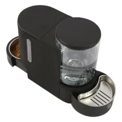 M PETS - Distributeur de croquettes et d'eau m.pets duplo 1,3kg/3l - 40x16.2x29.1 cm - noir