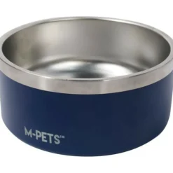 M PETS - Gamelle - - eskimo - double paroi 2 l - bleu - acier inoxydable, antidérapant, inodore, antirouille, lavable
