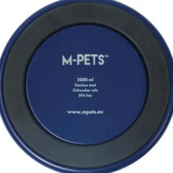 M PETS - Gamelle - - eskimo - double paroi 2 l - bleu - acier inoxydable, antidérapant, inodore, antirouille, lavable
