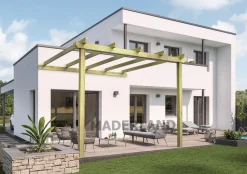 MADERLAND - Pergola en bois adossée - modèle lloret - 300 x 300 cm