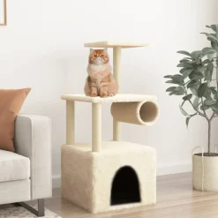 MAISON EXCLUSIVE - Arbre à chat avec griffoirs en sisal crème 109,5 cm
