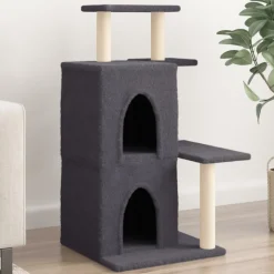 MAISON EXCLUSIVE - Arbre à chat avec griffoirs en sisal gris foncé 97 cm