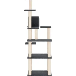 MAISON EXCLUSIVE - Arbre à chat avec griffoirs en sisal gris foncé 153 cm