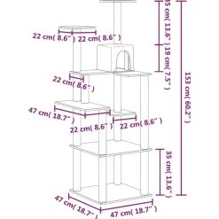 MAISON EXCLUSIVE - Arbre à chat avec griffoirs en sisal gris foncé 153 cm