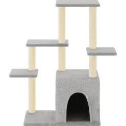 MAISON EXCLUSIVE - Arbre à chat avec griffoirs en sisal gris clair 97,5 cm