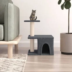 MAISON EXCLUSIVE - Arbre à chat avec griffoirs en sisal gris foncé 48 cm