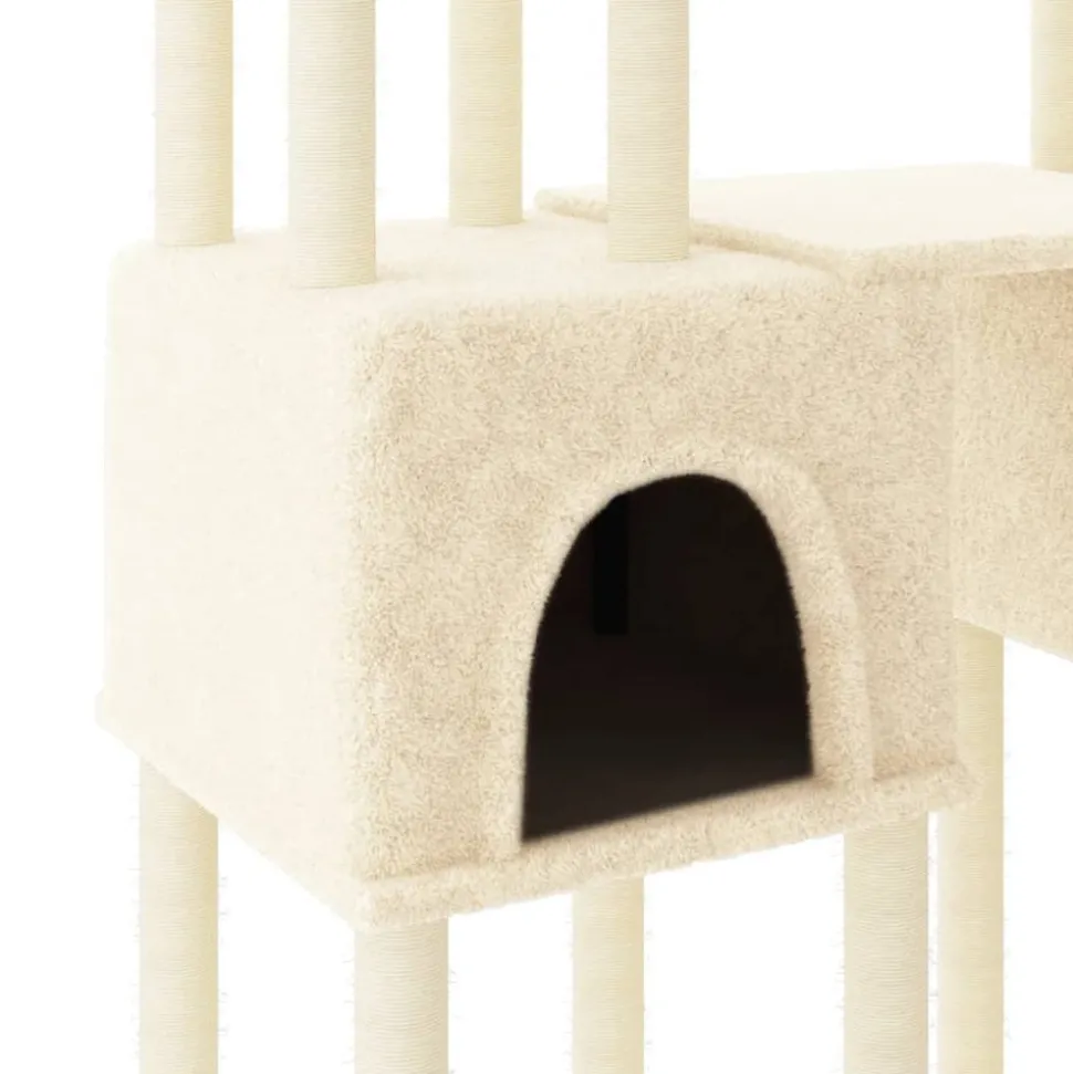MAISON EXCLUSIVE - Arbre à chat avec griffoirs en sisal crème 199 cm