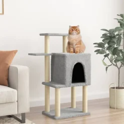 MAISON EXCLUSIVE - Arbre à chat avec griffoirs en sisal gris clair 97 cm