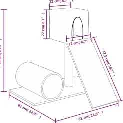 MAISON EXCLUSIVE - Arbre à chat avec griffoir en sisal gris clair 59 cm