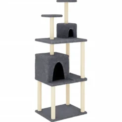 MAISON EXCLUSIVE - Arbre à chat avec griffoirs en sisal gris foncé 167 cm