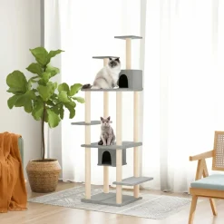 MAISON EXCLUSIVE - Arbre à chat avec griffoirs en sisal gris clair 176 cm