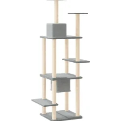 MAISON EXCLUSIVE - Arbre à chat avec griffoirs en sisal gris clair 176 cm