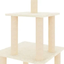 MAISON EXCLUSIVE - Arbre à chat avec griffoirs en sisal crème 111 cm