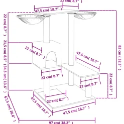 MAISON EXCLUSIVE - Arbre à chat avec griffoirs gris clair 82 cm