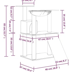 MAISON EXCLUSIVE - Arbre à chat avec griffoirs en sisal gris foncé 83 cm