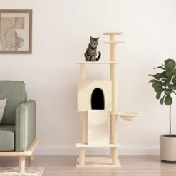 MAISON EXCLUSIVE - Arbre à chat avec griffoirs en sisal crème 153 cm