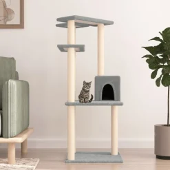 MAISON EXCLUSIVE - Arbre à chat avec griffoirs en sisal gris clair 123 cm