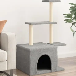 MAISON EXCLUSIVE - Arbre à chat avec griffoirs en sisal gris clair 110 cm