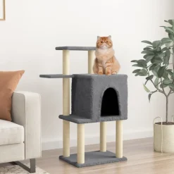 MAISON EXCLUSIVE - Arbre à chat avec griffoirs en sisal gris foncé 97 cm