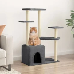 MAISON EXCLUSIVE - Arbre à chat avec griffoirs en sisal gris foncé 107,5 cm