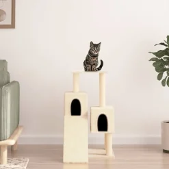 MAISON EXCLUSIVE - Arbre à chat avec griffoirs en sisal crème 82 cm
