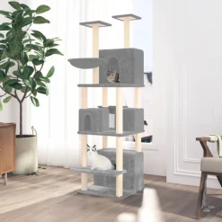 MAISON EXCLUSIVE - Arbre à chat avec griffoirs en sisal gris clair 180 cm