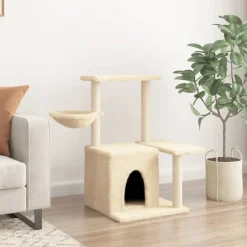 MAISON EXCLUSIVE - Arbre à chat avec griffoirs en sisal crème 83 cm