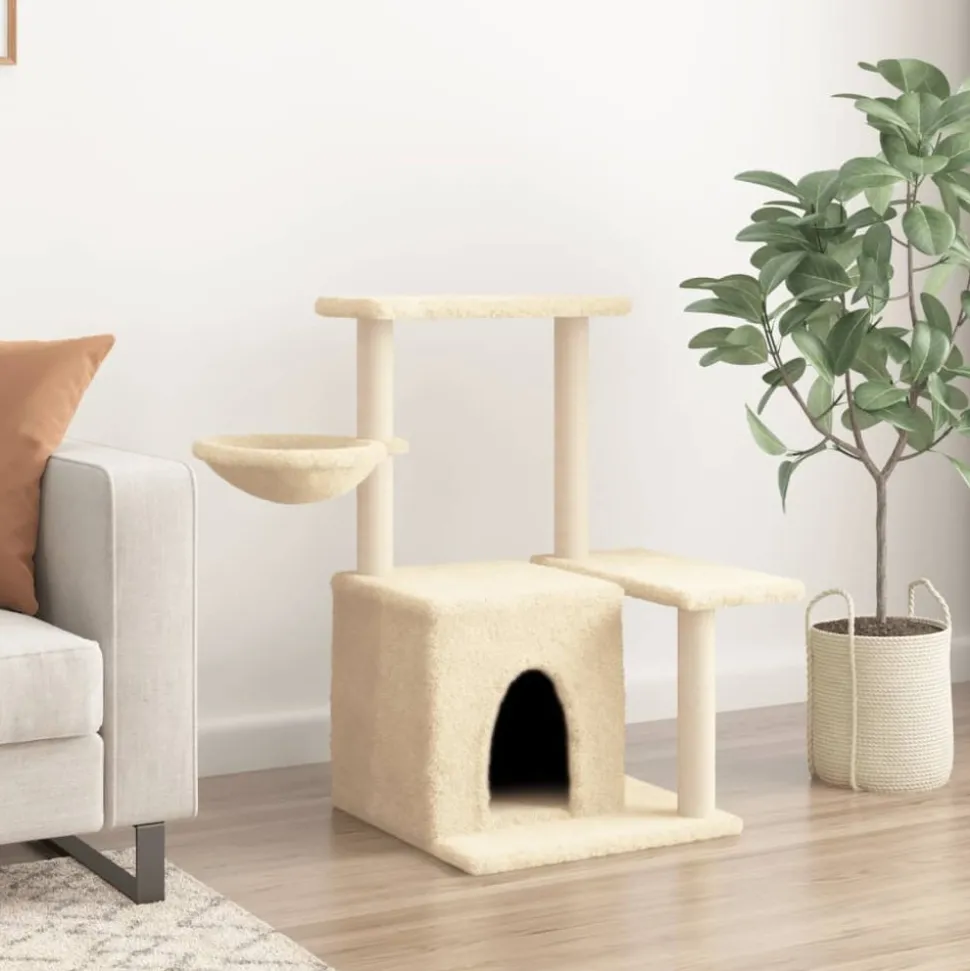 MAISON EXCLUSIVE - Arbre à chat avec griffoirs en sisal crème 83 cm